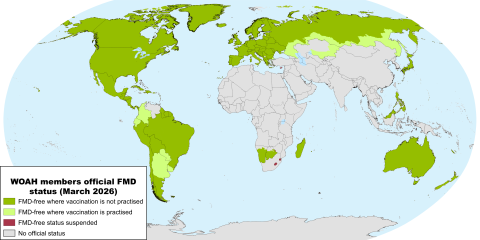 WOAH FMD Status March 2026